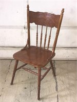 Set of Four Amish-Style Wooden Pressback Chairs
