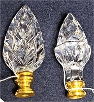 PAIR OF PRETTY WATERFORD CRYSTAL LAMP FINALS