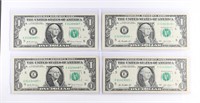 (4) x **STAR NOTE** $1 US FEDERAL RESERVE NOTES