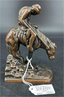 Antique Bronze End Of The Trail Bookend