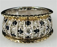 Marked 14k Gold & 925 Diamond Ring