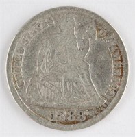 1888-S US SEATED LIBERTY SILVER DIME COIN