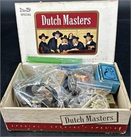 Antique Dutch Masters Cigar Box Full Of Vintage