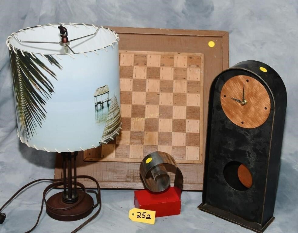 Lamp, chessboard, Clock, and thing