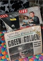 Vintage Life Magazines & Packer Superbowl News