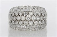 1.70 Ct Diamond Cluster Band Ring 14 Kt