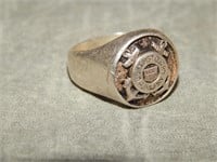 Sterling Silver Coast Guard Auxillary Ring w/NAME