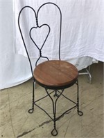Vintage Wrought Iron Heart Ice Cream Parlor Chair