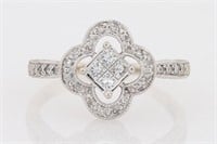 .30 Ct Diamond Clover Style Cluster Ring 14 Kt