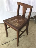 Antique Wooden Dining Chair with Cane Seat