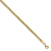 10 kt Diamond Cut Bead Chain Bracelet