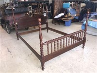 Antique Queen-Size Wooden Bed Frame