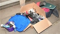 Horse show items, halter, boots, clippers, misc