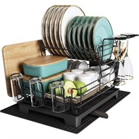 MAJALiS Large Dish Drying Rack with Drainboard,...