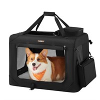 Feandrea Dog Crate, Collapsible Pet Carrier, L,...