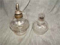 Pair of Antique Whale oil or other Lamps