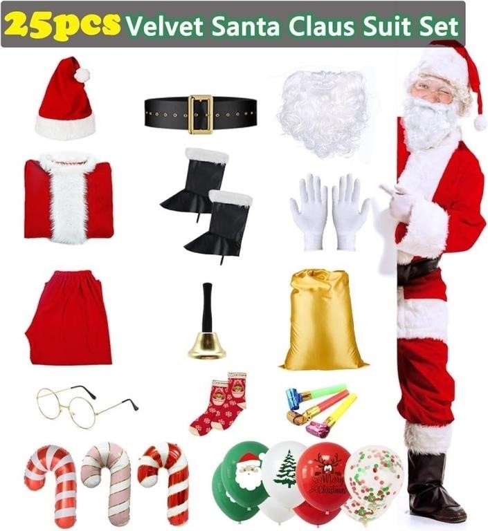 DressVoguer Christmas Santa, Santa Suit Adults...