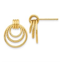 14 Kt Modern Design Dangle Earrings