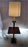 Vintage Wooden Floor Lamp with Table.