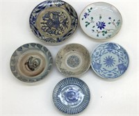 6 antique Chinese plates 5-7" shipwreck found