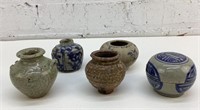 5 antique miniature shipwreck found pottery