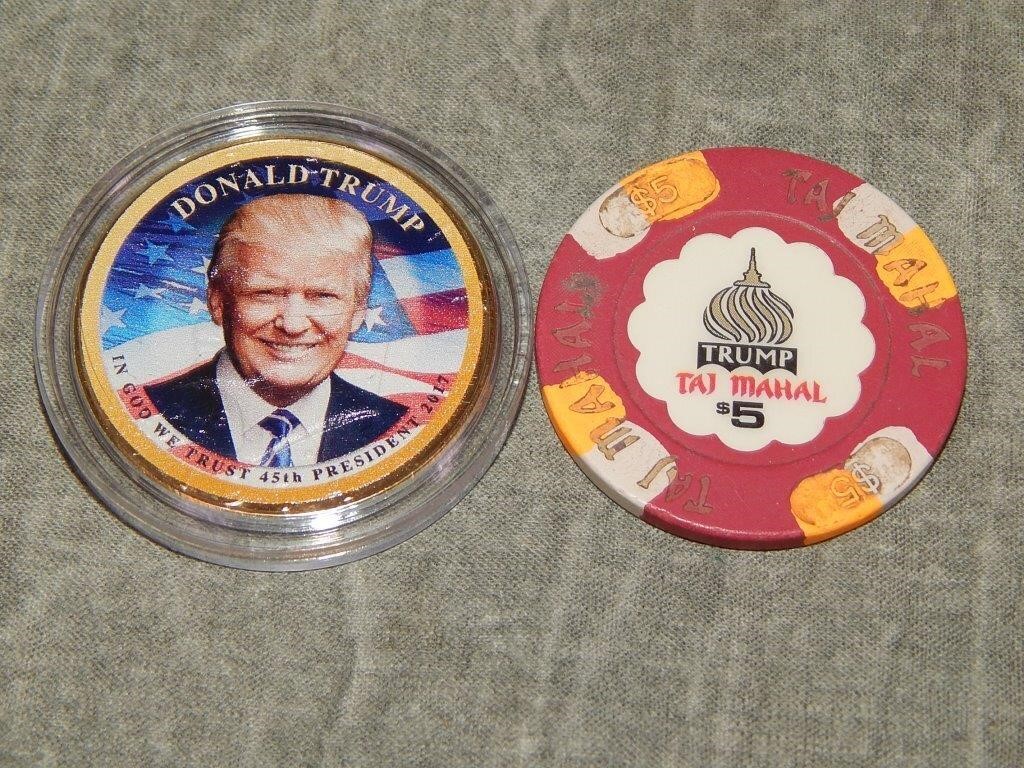 Donald Trump on Eisenhower $ & Taj Mahal Chip