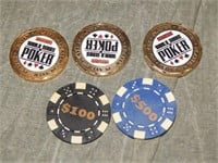 WSOP Player Markers & Chips ($500 & $100)