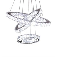 Crystal Chandelier Lighting 3 Ring LED Modern...