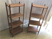 (2) 16-inch Four Deck Wooden Shelves