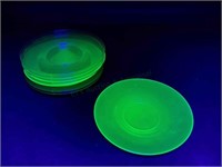 (9) Cambridge Vaseline Uranium Glass Plates