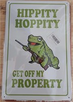 Frog Metal Sign