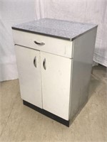 Vintage White Metal Base Cabinet