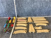 Wooden Toy Train Tracks and Toy Trains