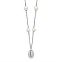 Sterling Silver Shell Cultured Pearl Necklace