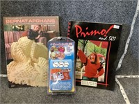 Knitting Books and Sewing Kit