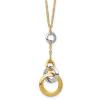 14 Kt Two Tone Modern Design Chain Necklace