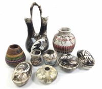 (9pc) Native American Pottery Vases