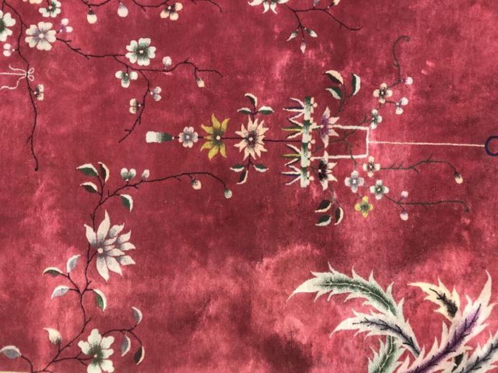 Antique Chinese 100% Wool Area Rug