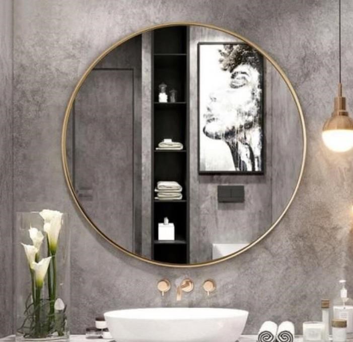 Retail$160 27.5” Modern Metal Bathroom Mirror