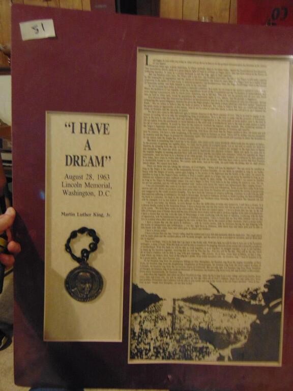 MLK Jr. Memorial Matted Pic W/Bronze Medal