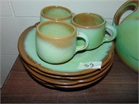 (5) Frankoma Dinner Plates & (3) Mugs