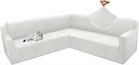 Sectional Couch Covers L Shape White, Large