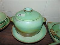 Frankoma Pottery Soup Tourine & Platter