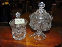 (2) Coin Dot Glass Candy Dishes