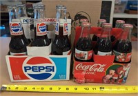 RETRO LOT OF PEPSI AND COCA COLA IN CARRIERS