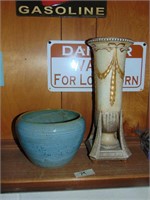 Austrian Vase & Vintage Stoneware Flower Pot
