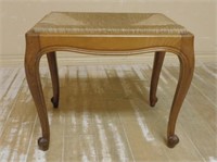 Louis XV Style Oak Rush Seat Stool.