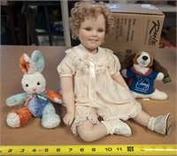 1996 PORCELAIN SHIRLEY TEMPLE AND STUFFED LOT
