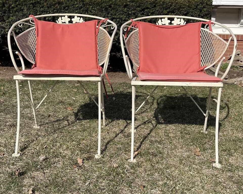 White Metal Patio Chairs