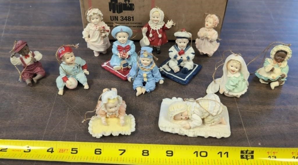 LOT OF BABY CHRISTMAS ORNAMENTS